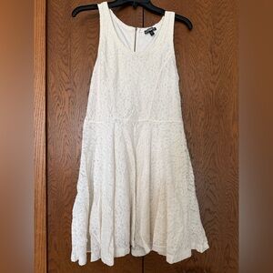 Express White Eyelet Fit-and-Flare Dress